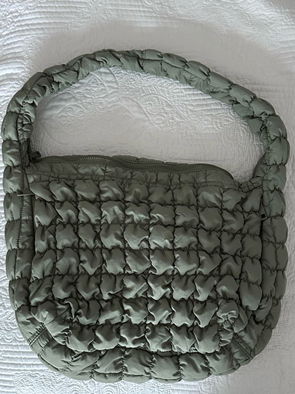Sage Green Puffy Quilted Bag